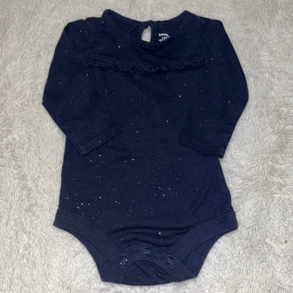 (3 for $10) George bodysuit purple sparkly 0-3 minths baby girl clothing
